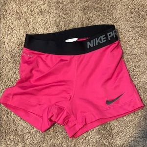 Hot Pink 3” Nike Pro Shorts XS